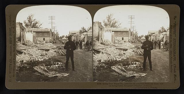 Photo:Kingston Jamaica 1907 Port Royal St Burned Body Kingston Disaster