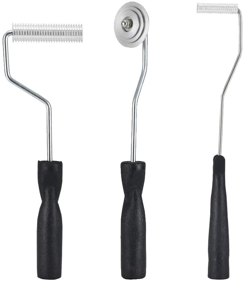 Fiberglass Roller Tools Kit, 3pcs Fiberglass Resin Laminating Bubble Roller S...