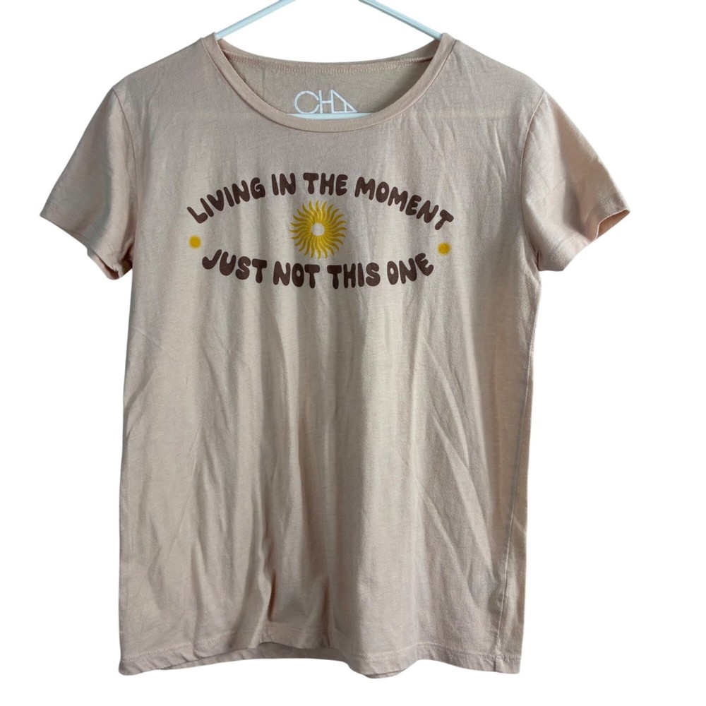 Chaser Living in the Moment Graphic Tee Sz Small Summer Casual