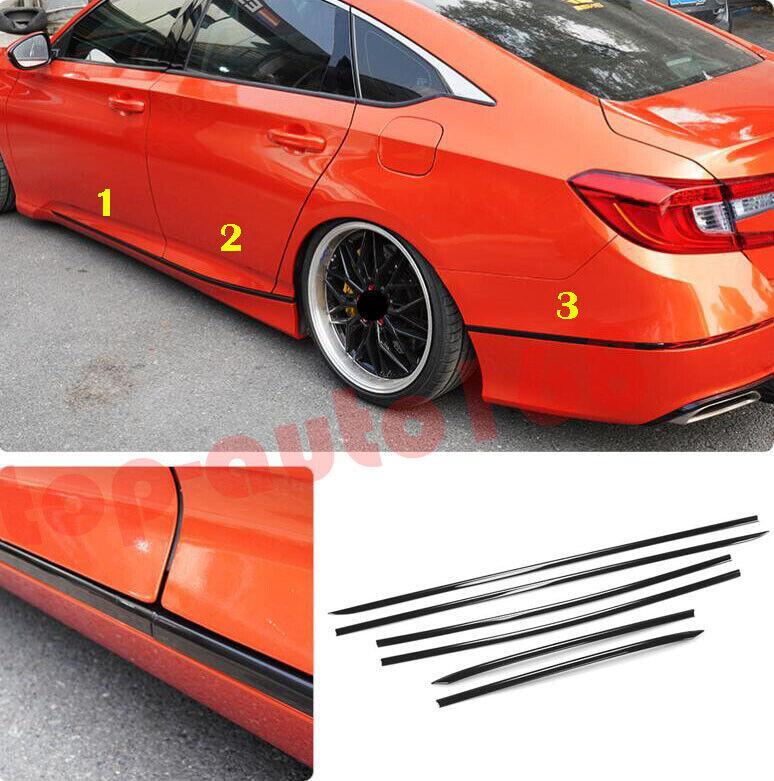For Honda Accord 2018 -2021 Stainless Black Side Door Body Molding Cover Trim *6