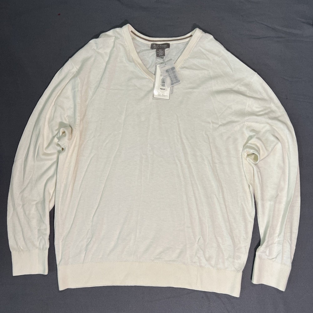 Daniel Cremieux Pima Cotton Cashmere Blend Pullover Sweater Men's XXL Ivory