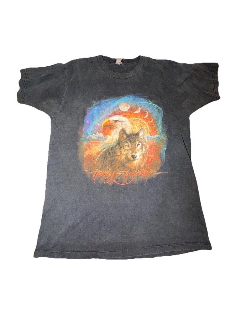 Harley-Davidson Men's Las Vegas Wolf Eagle Graphic Black T-Shirt Size L
