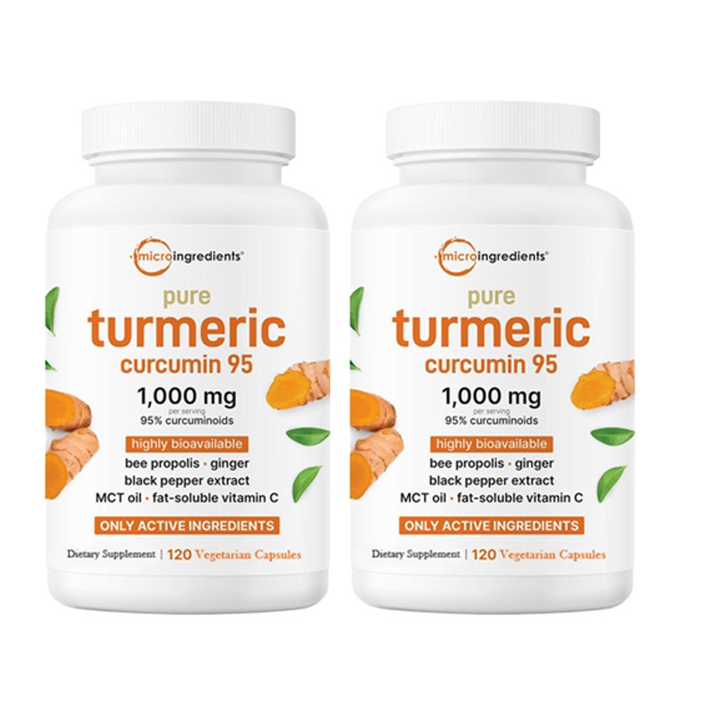 2 PACKS Pure Turmeric Curcumin Supplement 1,000mg | 95% Curcuminoids | 120Veggie