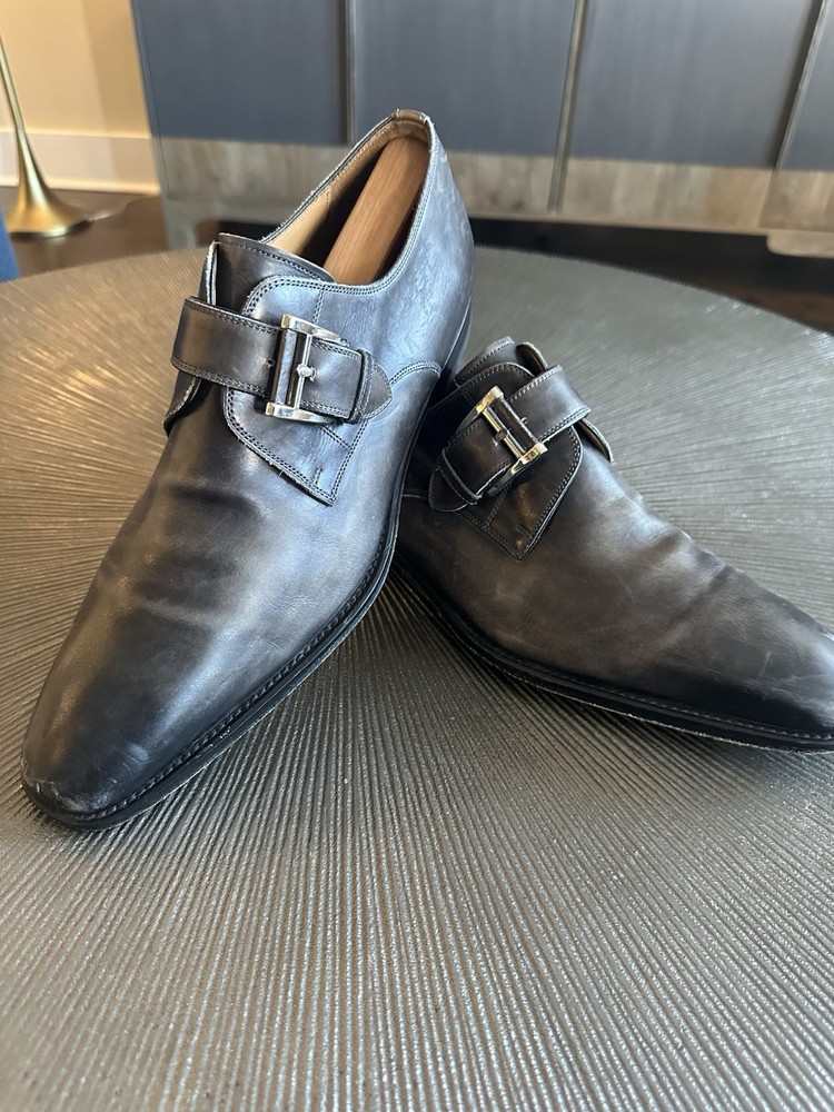 Magnanni Men's Leather Monk Strap