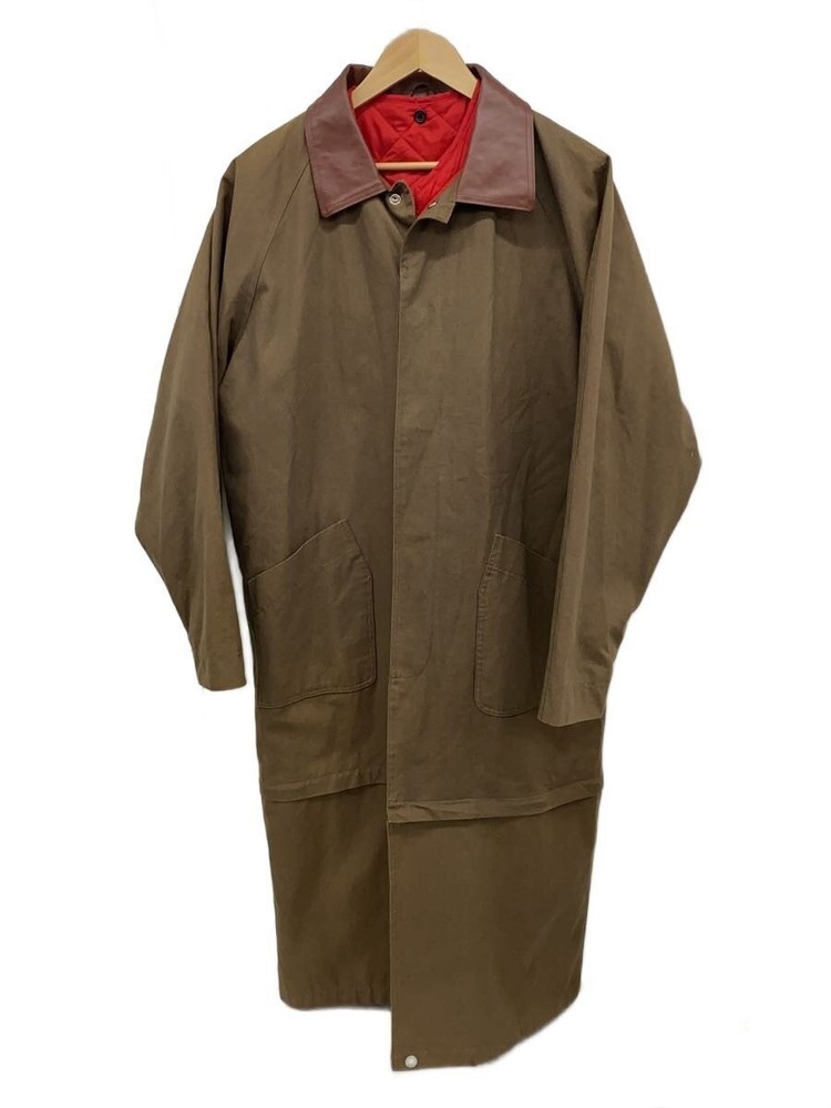 Stainless Steel Collar Coat/L/Cotton/Brw/Plain 1599
