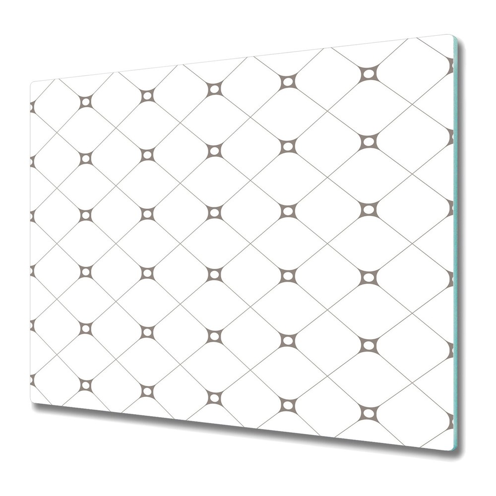 Glass Chopping Board Connected Squares Geometry Grey & White Figure Modern 60x52