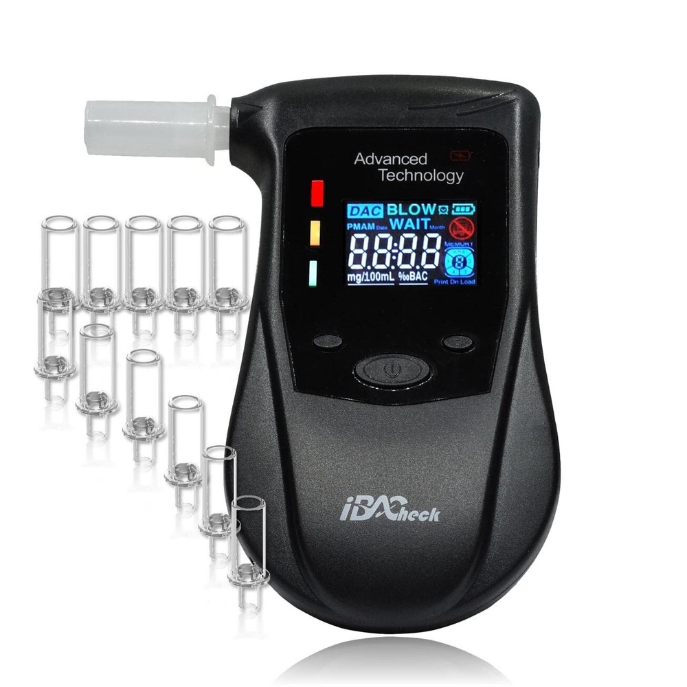 Breathalyzer with Rechargeable Battery & pre-Alert Function 10 Memories