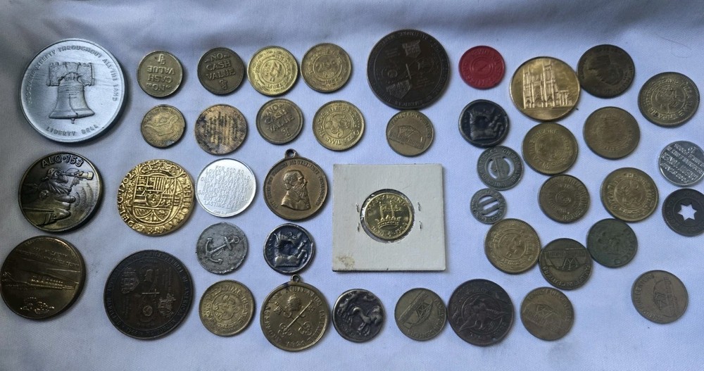 Vintage Token, Medal & Exonumia Collection Lot – Commemorative, Arcade,...