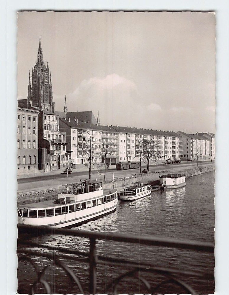 Postcard Mainpartie Frankfurt Germany