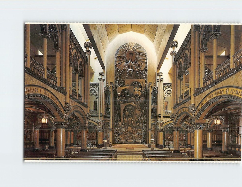Postcard Sacred Heart Chapel Notre Dame Basilica Montreal Quebec Canada