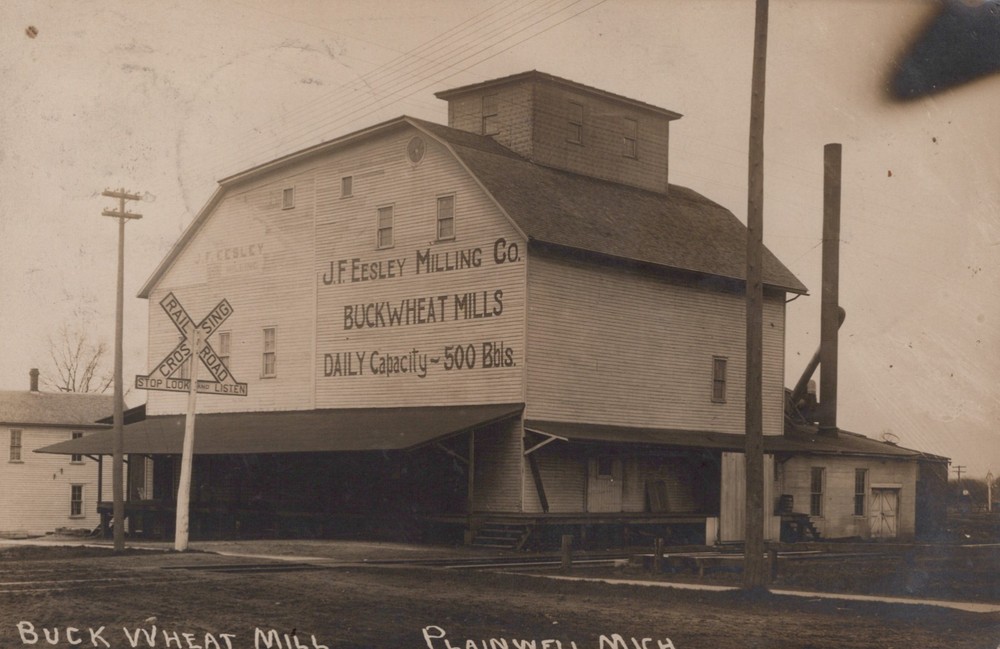 Plainwell MI Michigan ~ J.F. Eesley Milling Co. Buck Wheat Mill  RPPC 1909