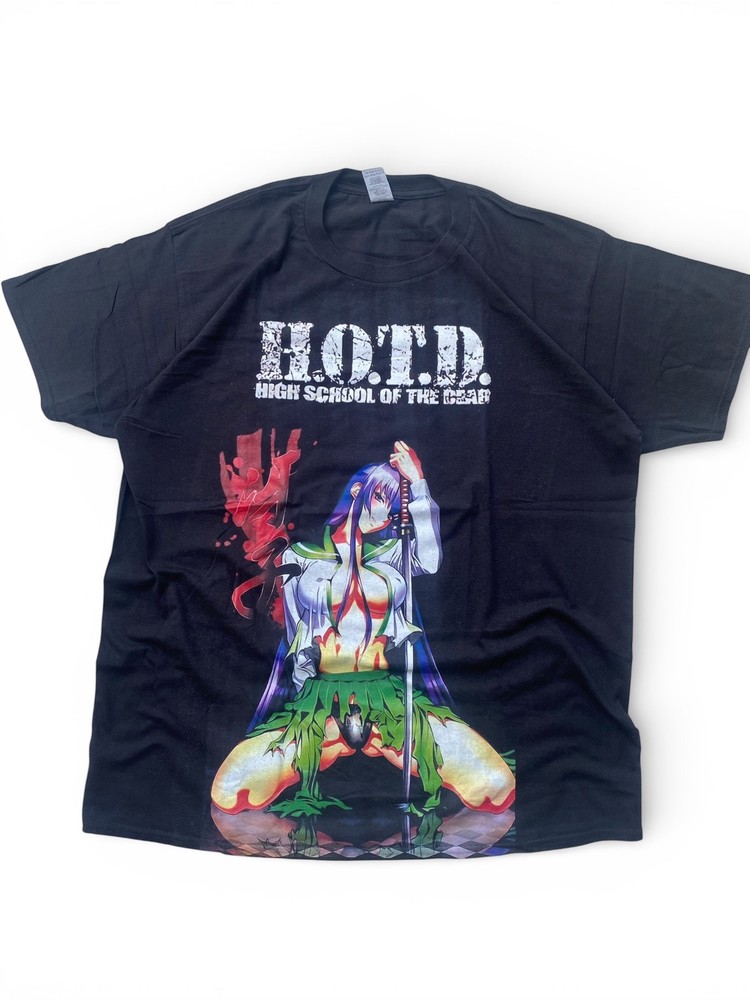 Rare High School Of The Dead HOTD Anime Tee Modern Bootleg Black