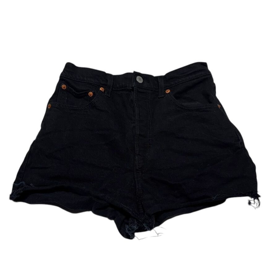 Levis 501 Ribcage Black Denim Shorts for Waist Size 26