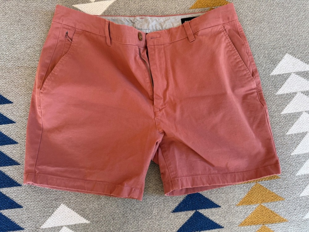 Bonobos Mens sz 34 Shorts Coral  Red Chino Inseam 5