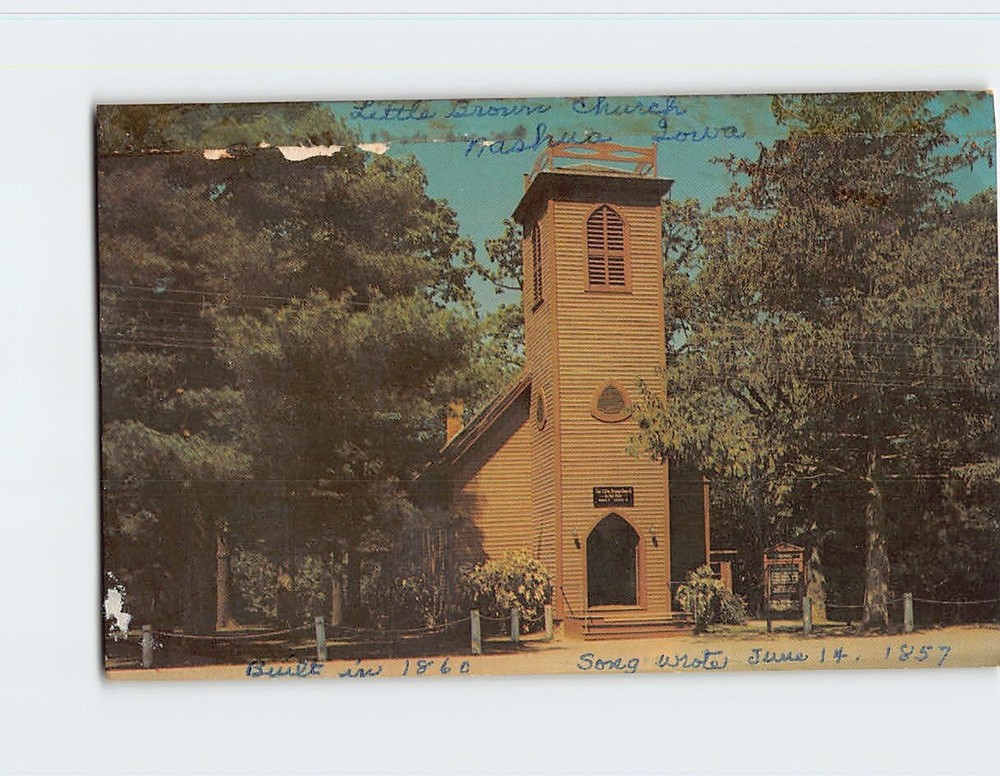Postcard Little Brown Church in the Vale Nashua Iowa USA