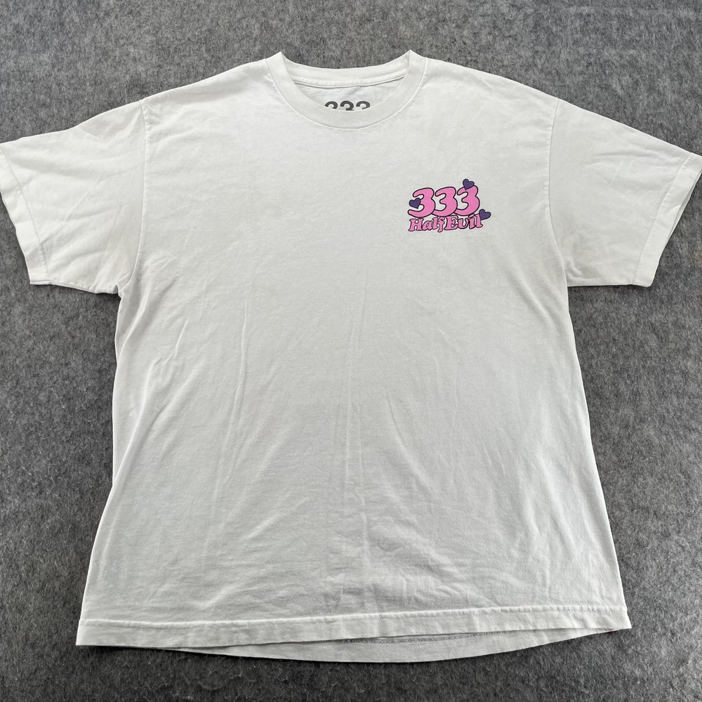 333 Half Evil Shirt Triple Three White T Shirt XL