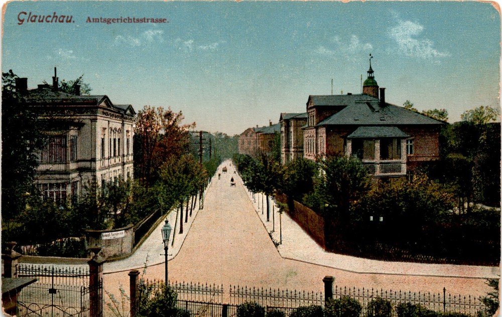 Glauchau, Amtsgerichtsstrasse, Kunstverlag Marie Bertling Postcard