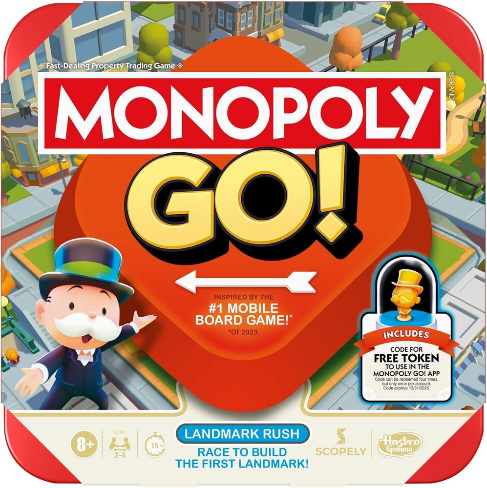 Monopoly GO! Board Game Inspired by the Popular Mobile Board Game 2-4 Players