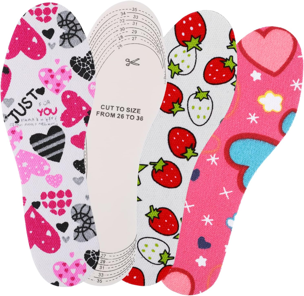 3 Pairs Shoe Insoles for Kids Memory Sponge Shoe Inserts Kids Heel Grips Soft an