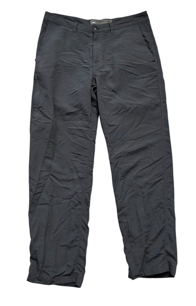 REI Pants Mens Size 34x30 Gray Co-op Adventures Pants Nylon Cargo Hiking Camping