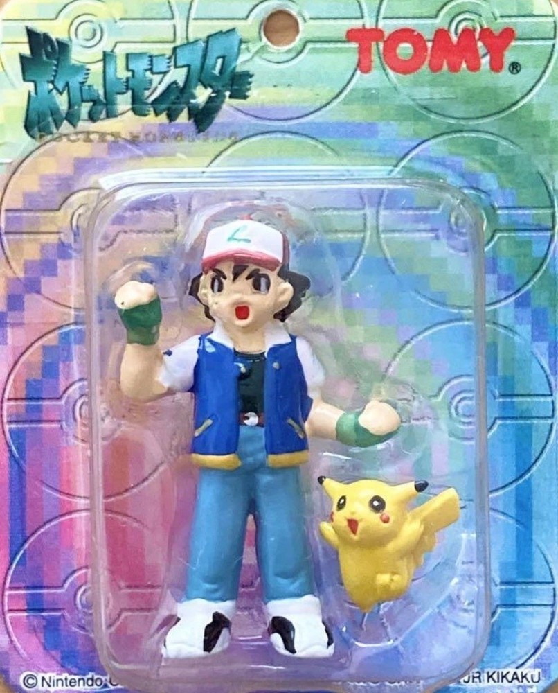 TOMY Pokémon Satoshi & Pikachu Mini Blister 1995 Vintage Japan Rare New Figure