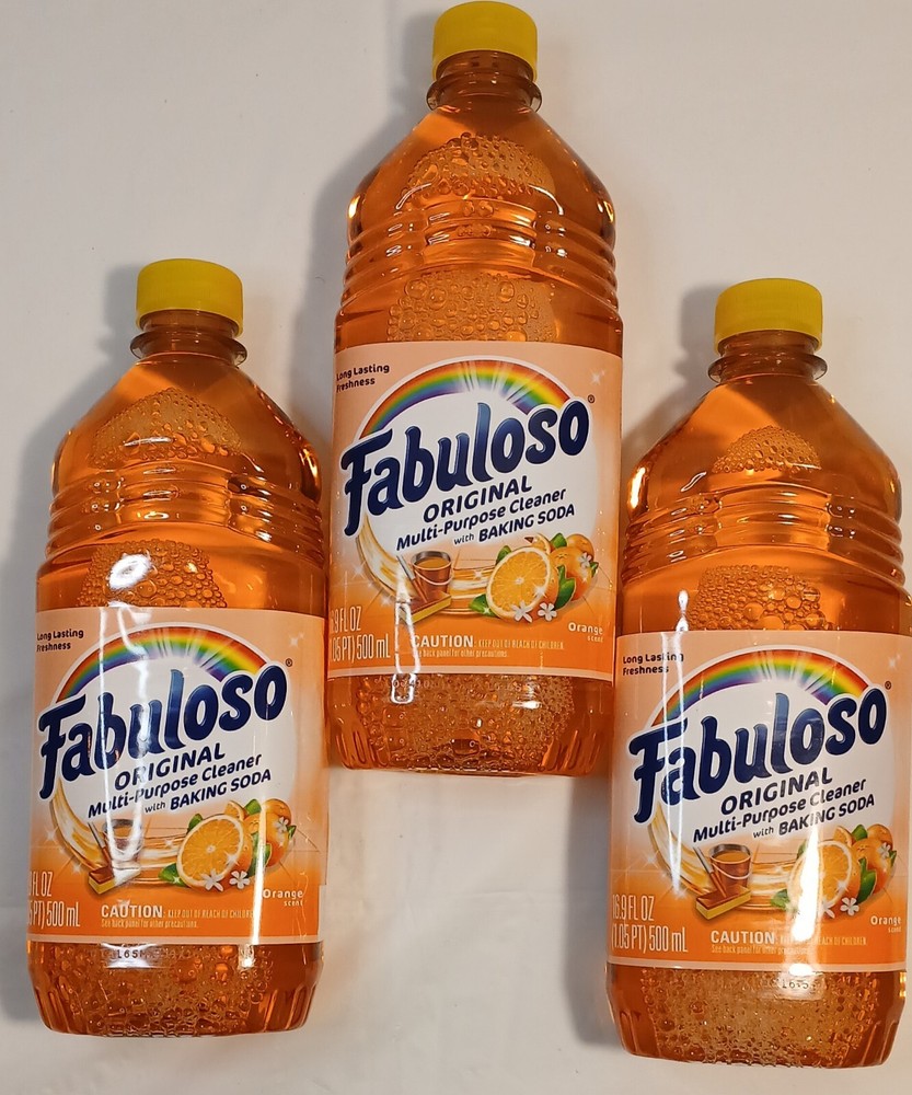 Fabuloso Multi Purpose Cleaner + Baking Soda Orange Scented 16.9oz 3 Bottles New