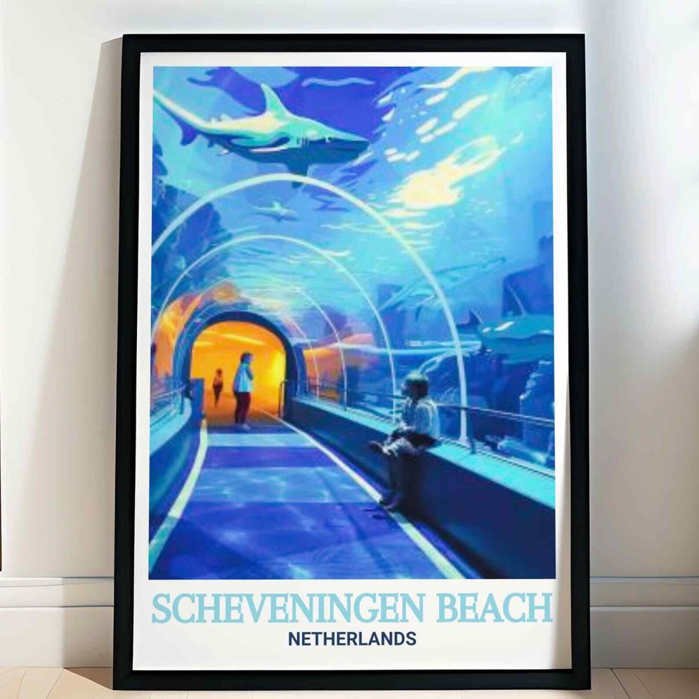 Scheveningen Beach Print Sea Life Scheveningen Wall Art Netherlands Framed Art