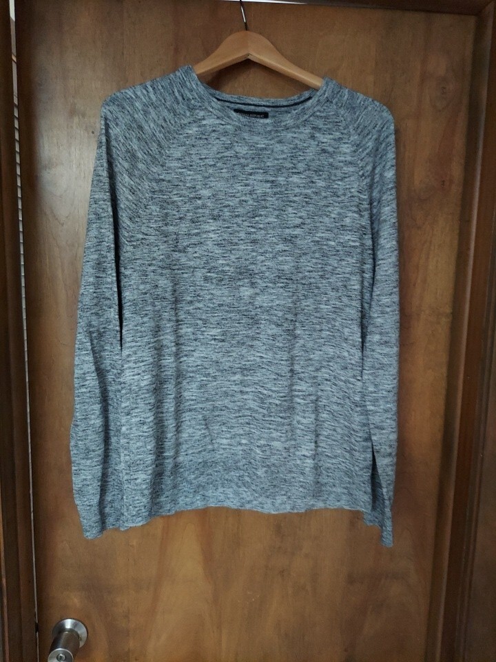 Banana Republic Soft Gray Marbled Cotton Sweater Large