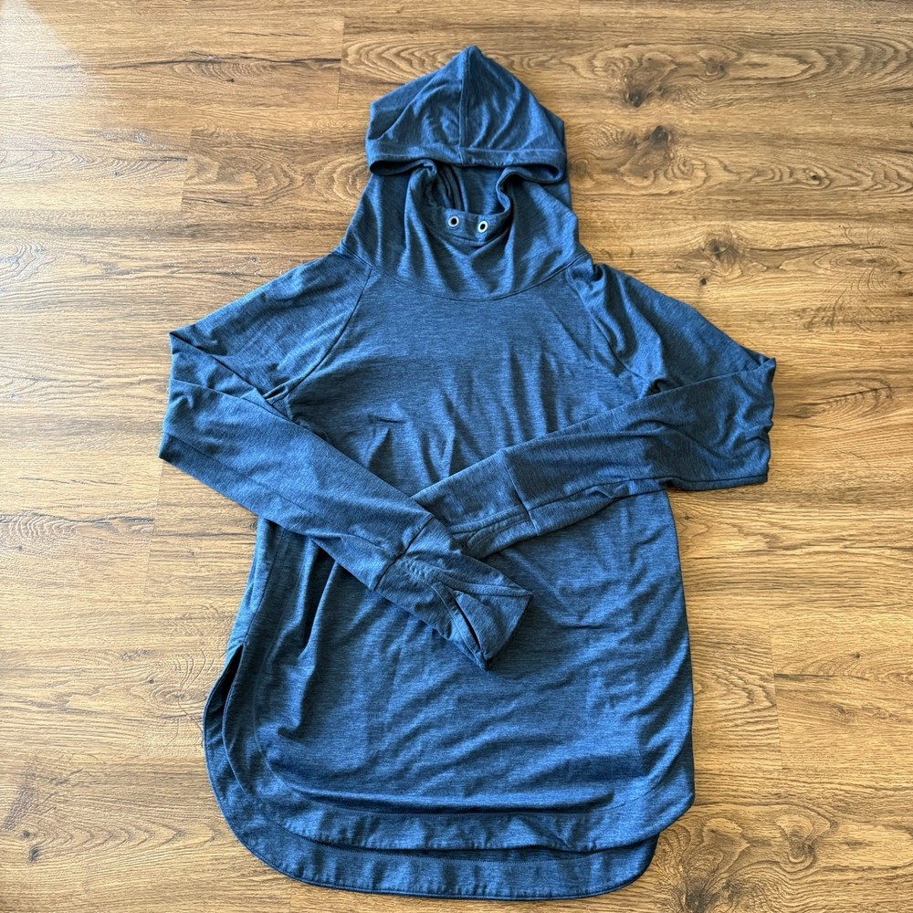 Athleta Blue Pullover Hoodie Women's S Long Sleeve Thumb Holes
