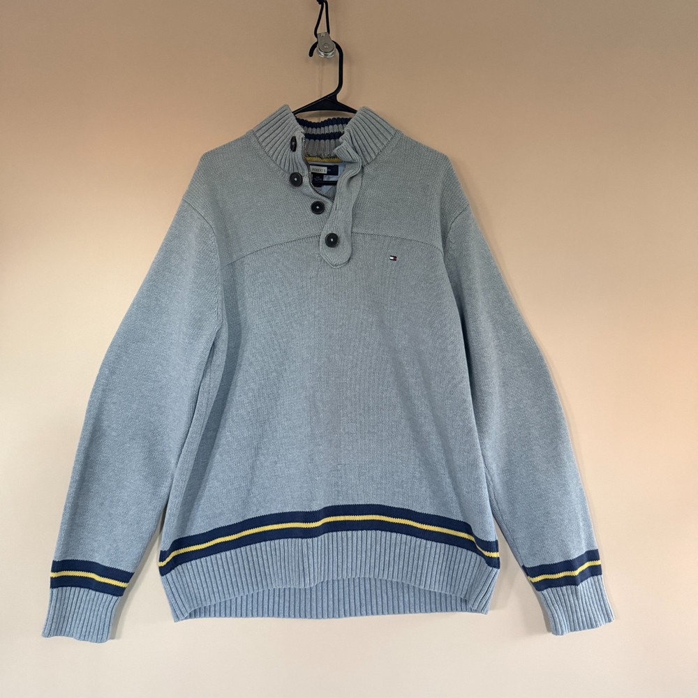 Tommy Hilfiger Pique 1/4 Zip Heavy Weight 1/4 Zip Pullover Sweater Men's XXL 2XL