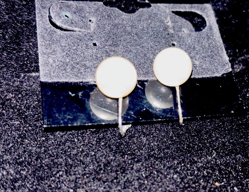 Vintage RICHELIEU Earrings Signed Faux Pearl Silver Tone Clip