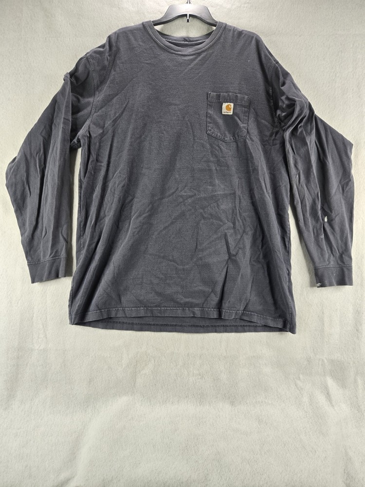 Carhartt Shirt Mens 2XL Tall Long Sleeve Loose Fit Crew Neck Pullover Knit Black