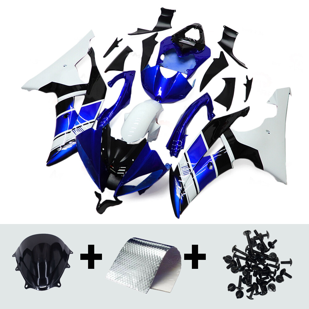 ABS Fairings For Yamaha YZF R6 2008-2016 Fairing Kit Blue White Black Bodywork