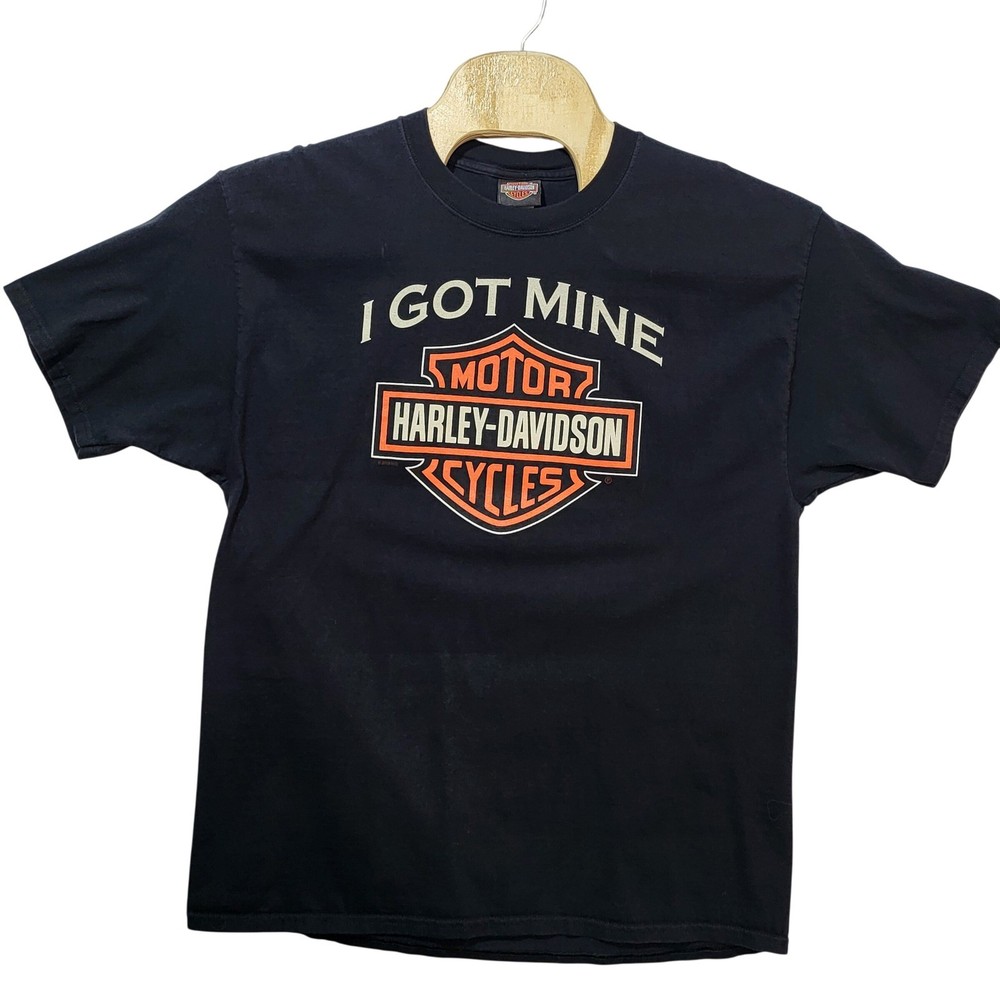 Harley Davidson Rooster's Sioux City Iowa Graphic T-Shirt Mens XL Black 2010