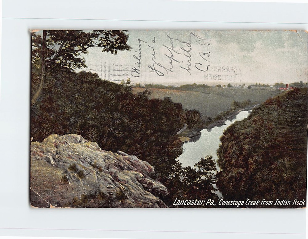 Postcard Conestoga Creek from Indian Rock Lancaster Pennsylvania USA