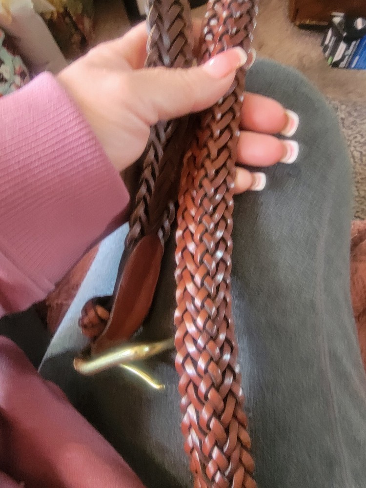 vintage Coach Belt braided brown leather Unisex 30