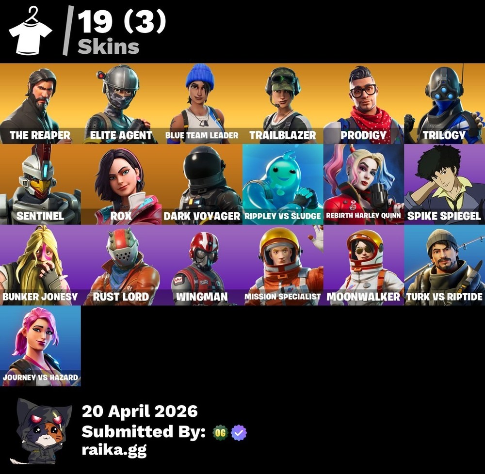 Mako, The Reaper, Trailblazer, Elite Agent, Spike, Freestylin, Take The L / 19