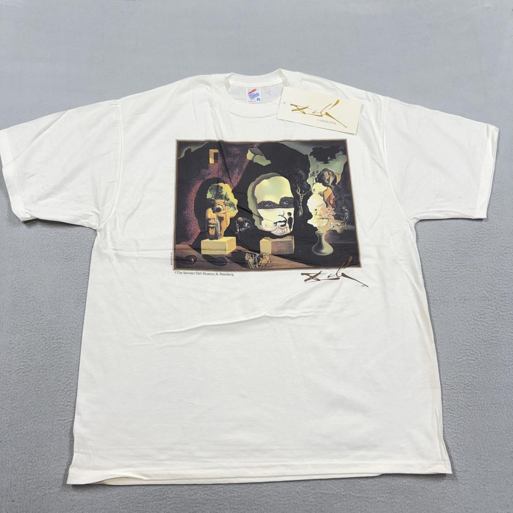 Vintage Salvador Dali Shirt Mens XL White Art Surreal Graphic Musuem 90s USA
