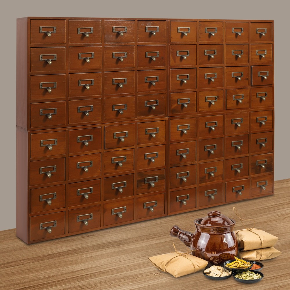 Desk Organizer with Drawers Wooden Desktop Storage Cabinet Storage Box 64 Drawer