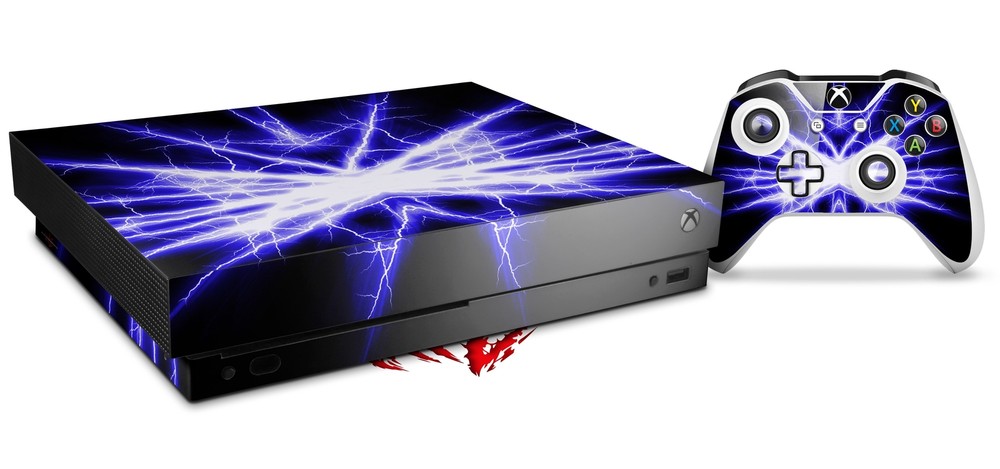 Skin Set for XBOX One X Lightning Blue