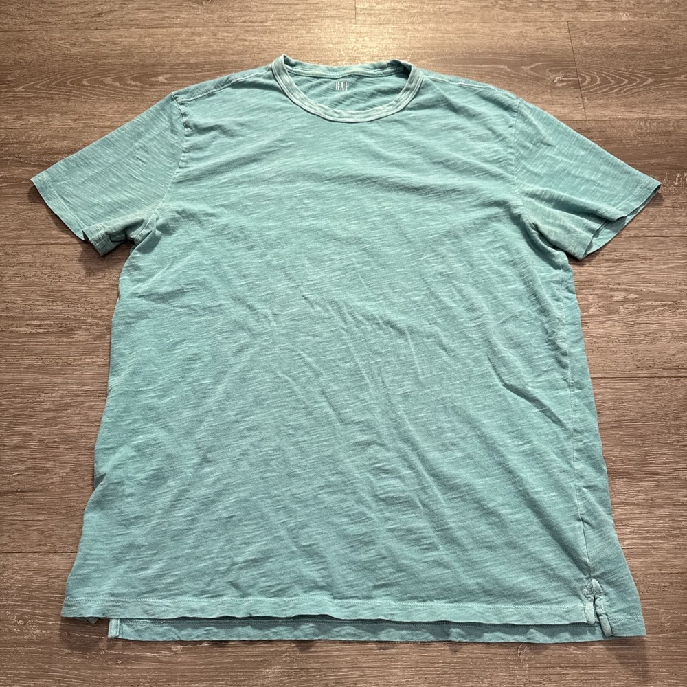 Gap Shirt Mens Large Blue Heathered Short Sleeve Tee 100% Cotton Crew Neck Adult