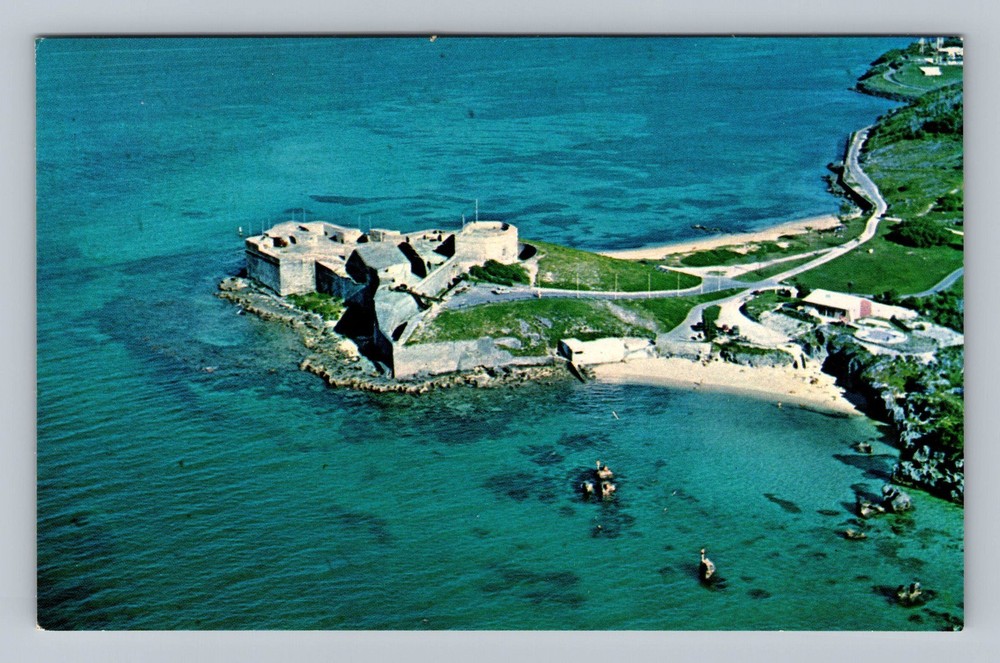 Bermuda- St George's Hotel's Beach & Pavilion Aerial View Old Vintage Postcard