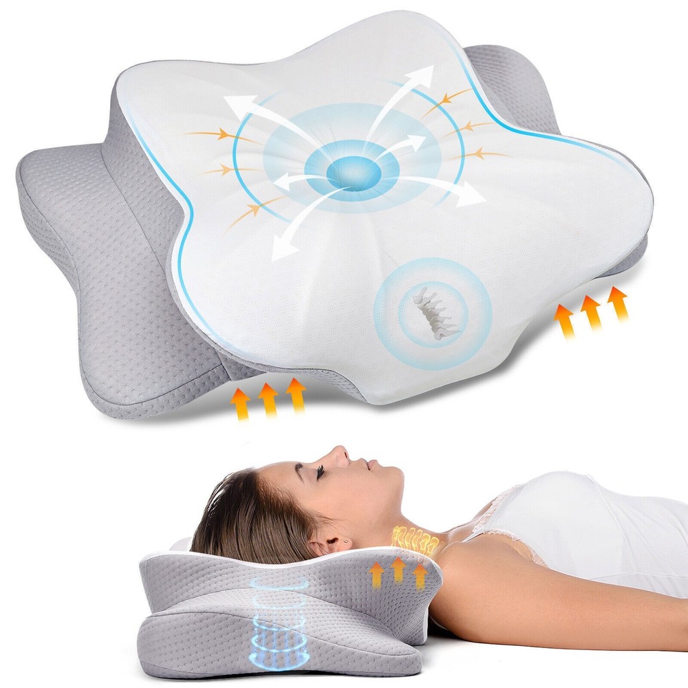 Memory Foam Neck Pillow for Pain Relief Soft Cervical Support for Shoulder Comfort