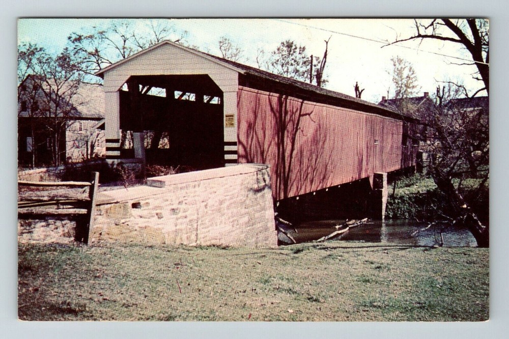 Lancaster PA-Pennsylvania The Old Covered Bridge Exterior Vintage Postcard