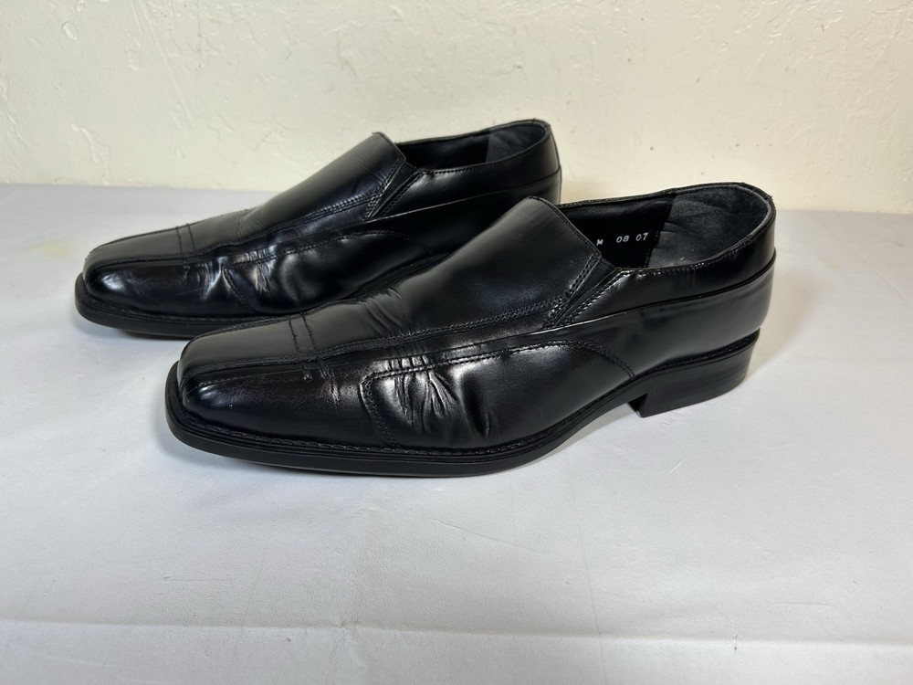 Stacy Adams Shoes Men Dress Loafers Size 9 M Black Leather Slip On