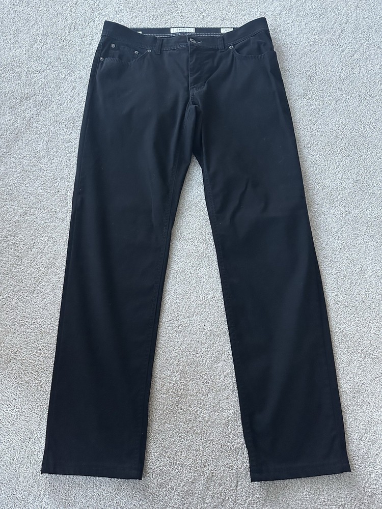 Brax Cooper Fancy Regular Pants Straight Leg Black 35/34
