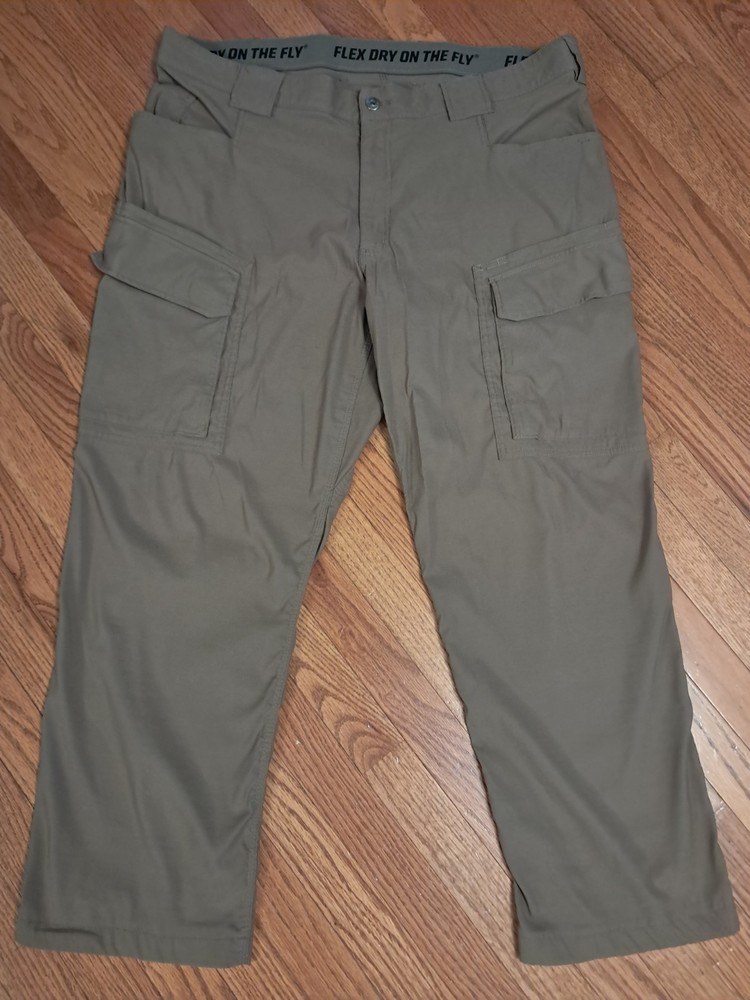 Duluth Flex Dry On The Fly Cargo Pants Men's Hemmed To 42x30 Relaxed Fit Brown