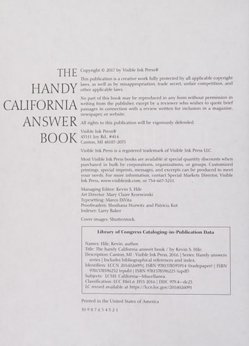 The Handy California Answer Book (The Handy Answer Book Series) by Hile, Kevin,