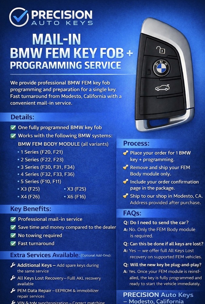 BMW FEM Key Fob + Programming Service
