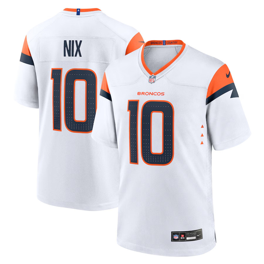 Men Bo Nix White Game Jersey #10 Stitched NCAA Football